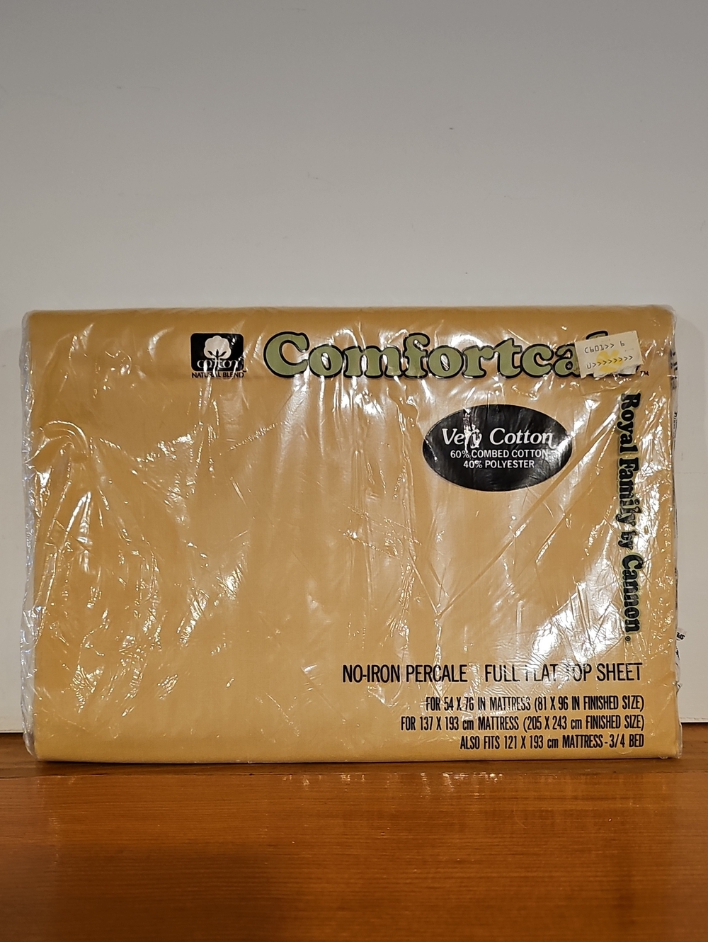 Vintage Percale Gold Flat Sheet - Full Flat